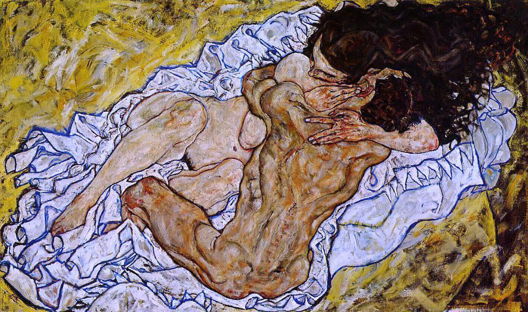 Egon Schiele Embrace (also known as Lovers II) - Canvas Print