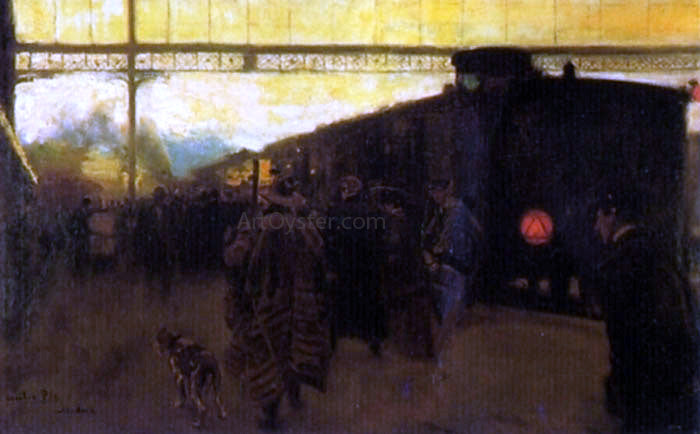 Cecilio Pla y Gallardo En la Estacion - Canvas Print