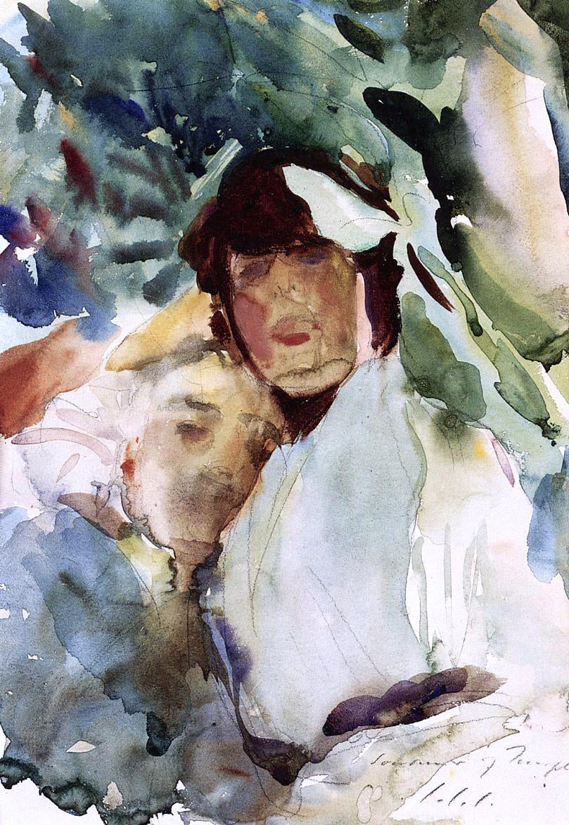 John Singer Sargent Ena Wertheimer with Antonio Mancini - Canvas Print