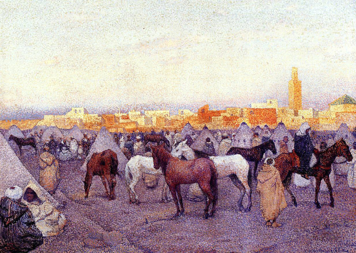 Theo Van Rysselberghe Encampment near a Moroccan Village - Canvas Print
