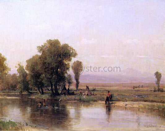 Thomas Worthington Whittredge Encampment on The Platte River - Canvas Print