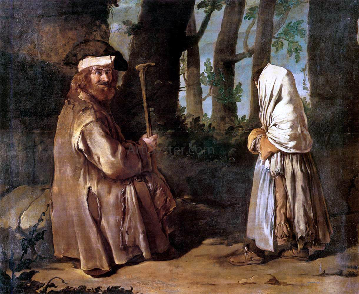Giacomo Ceruti Encounter in the Wood - Canvas Print
