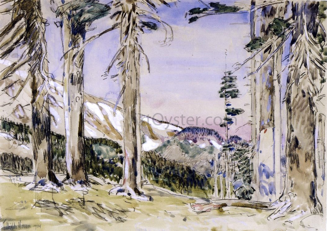 Frederick Childe Hassam End of Timberline, Mt. Hood - Canvas Print