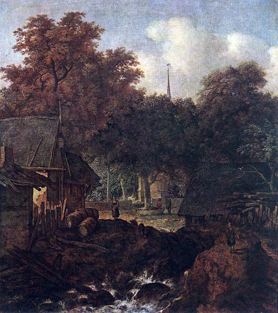 Allaert Van Everdingen End of Village - Canvas Print