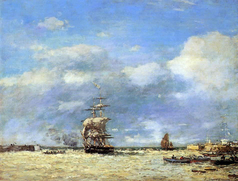 Eugene-Louis Boudin Entering the Port of Havre - Canvas Print