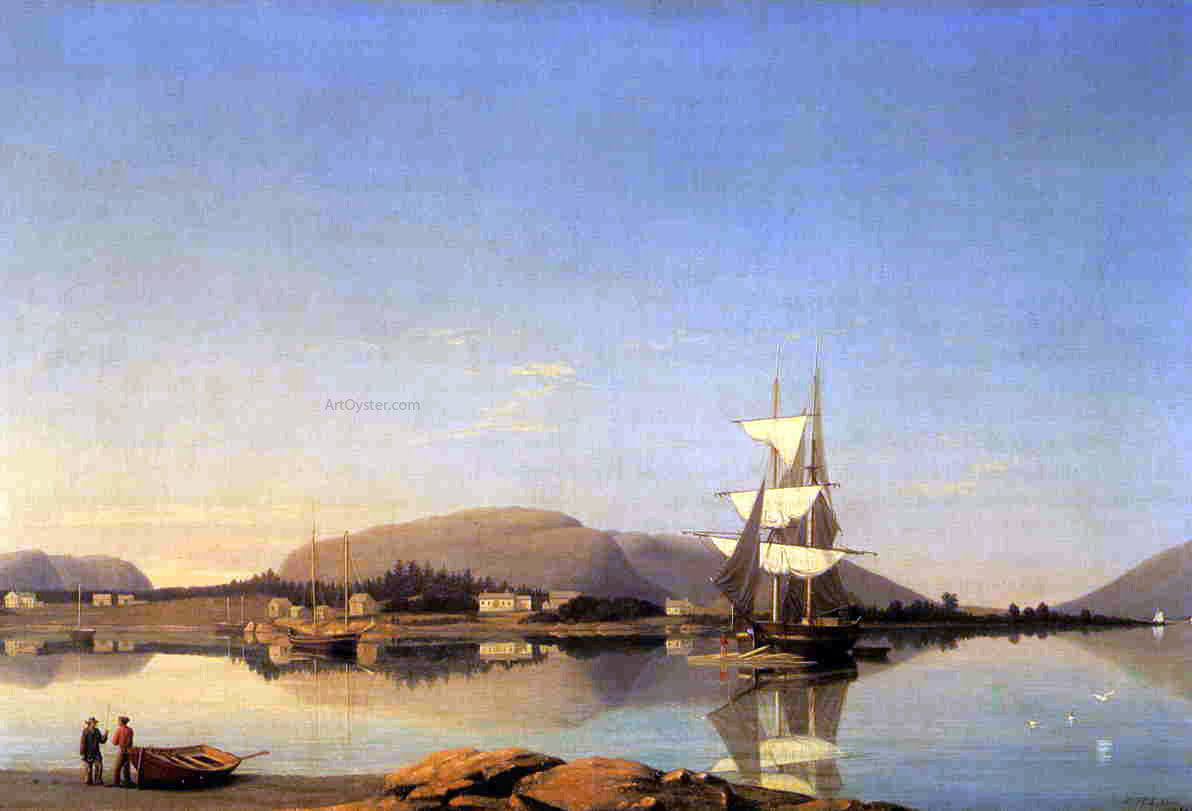 Fitz Hugh Lane Entrance to Somes Sound from Southwest Harbor - Canvas Print
