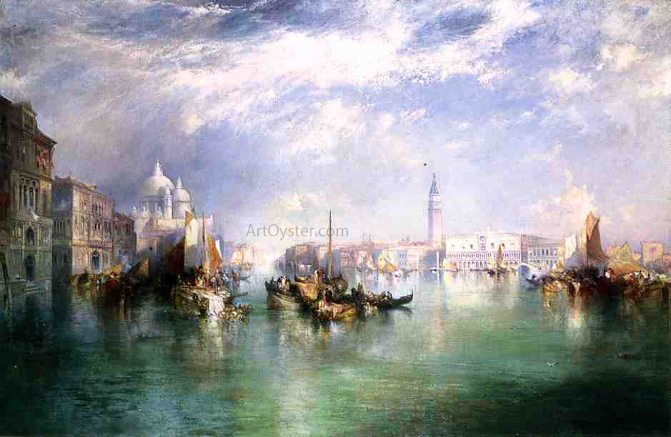 Thomas Moran Entrance to the Grand Canal, Venice - Canvas Print