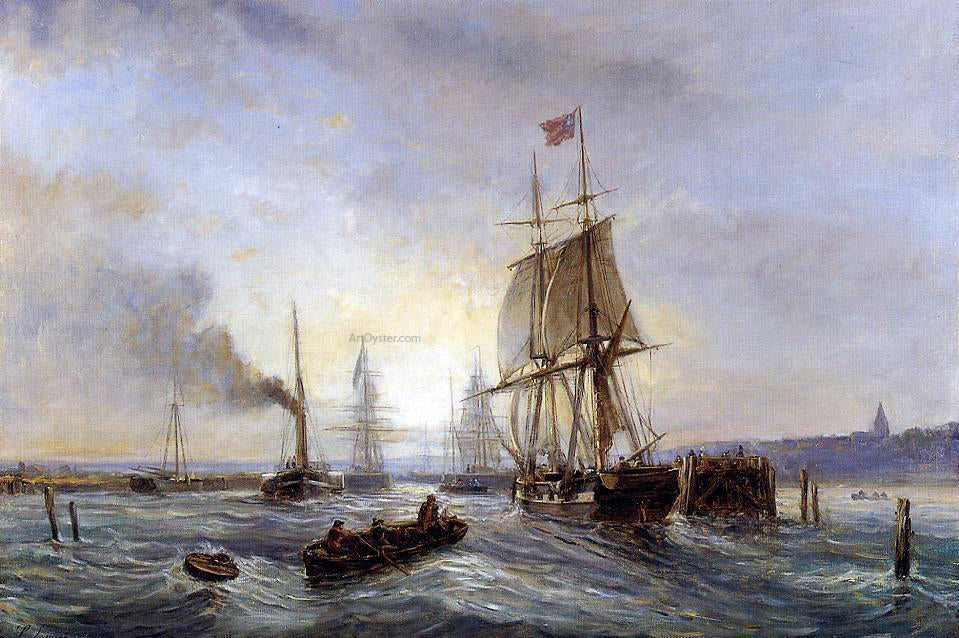 Stanislas Lepine Entrance to the Port - Canvas Print
