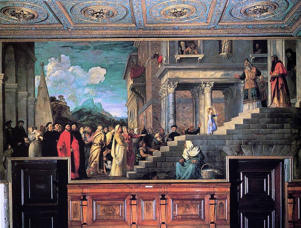 Titian Entry of Mary into the Temple - Canvas Print