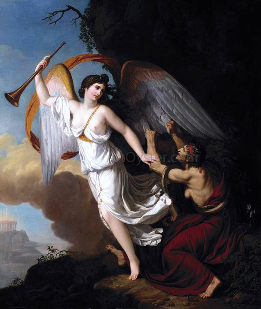 Francois-Guillaume Menageot Envy Plucking the Wings of Fame - Canvas Print