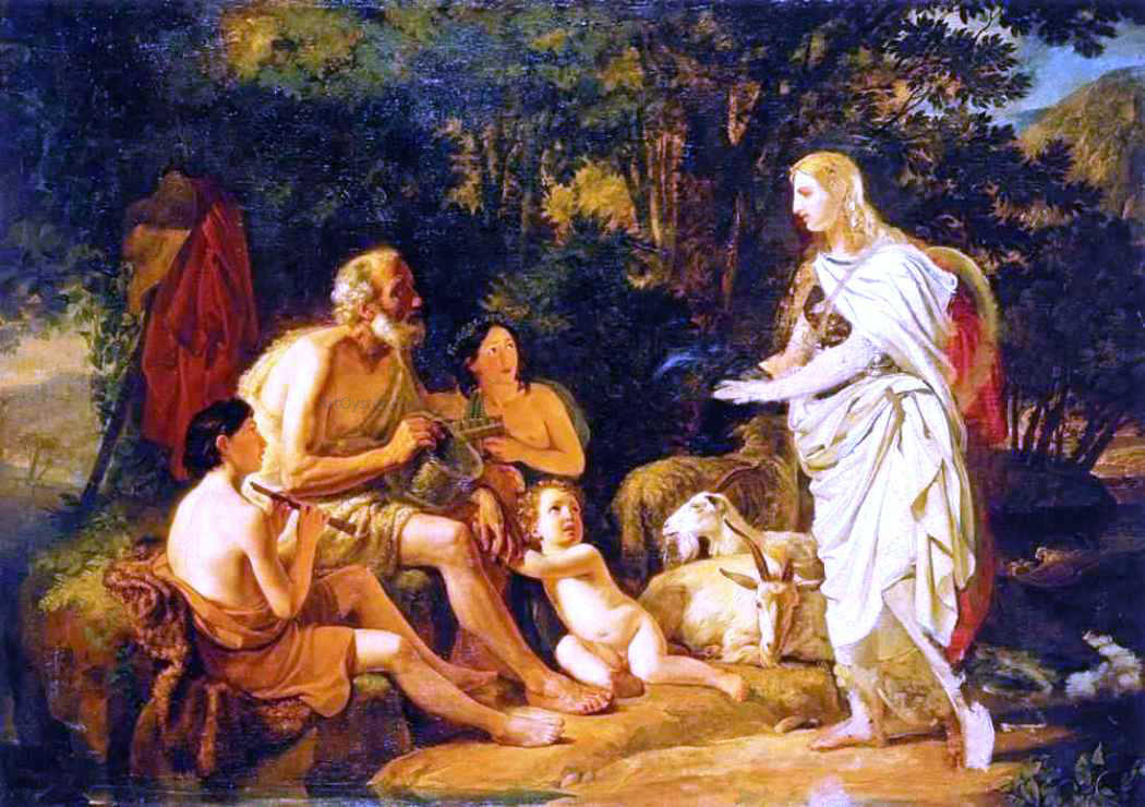 Karl Pavlovich Brulloff Erminia and the Shepherds (unfinished) - Canvas Print