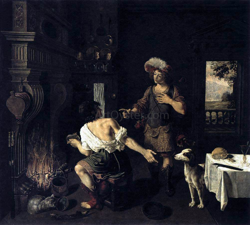 Michel I Corneille Esau and Jacob - Canvas Print