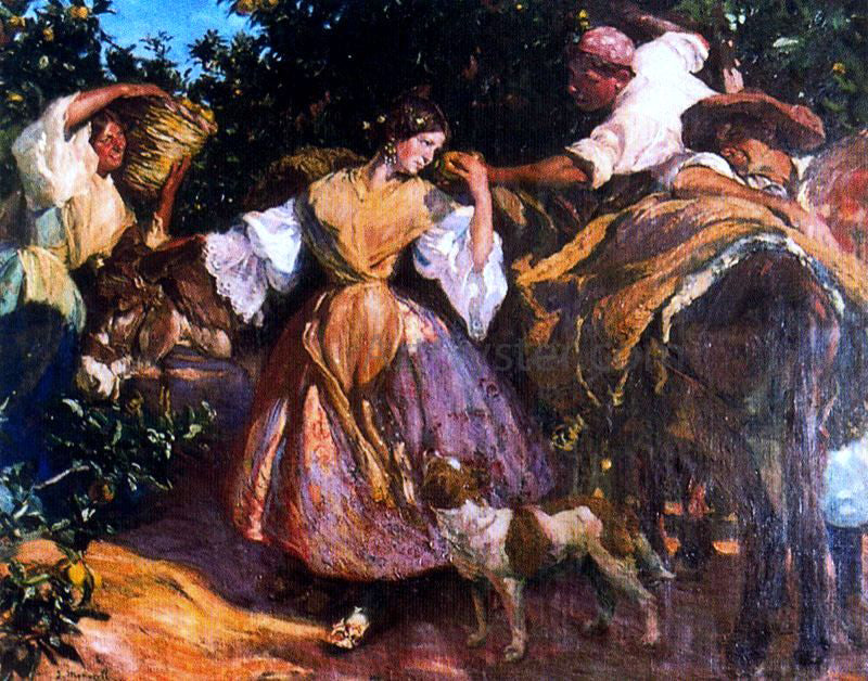 Mongrell Torrent Escena en el Campo - Canvas Print