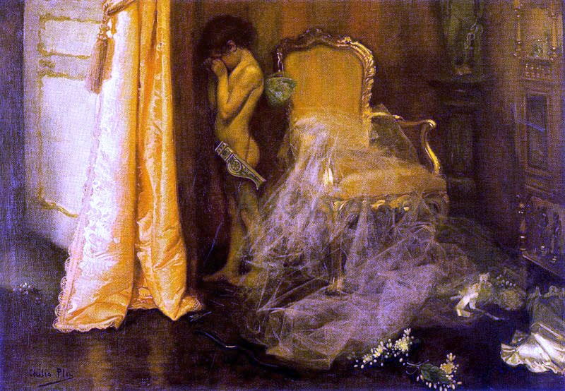 Cecilio Pla y Gallardo Escena Interior - Canvas Print