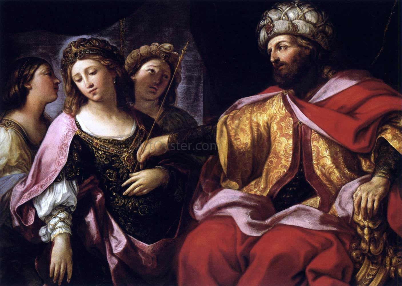 Giovanni Andrea Sirani Esther Before Ahasuerus - Canvas Print