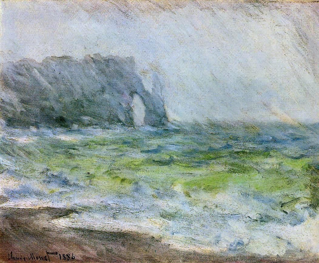 Claude Oscar Monet Etretat in the Rain - Canvas Print