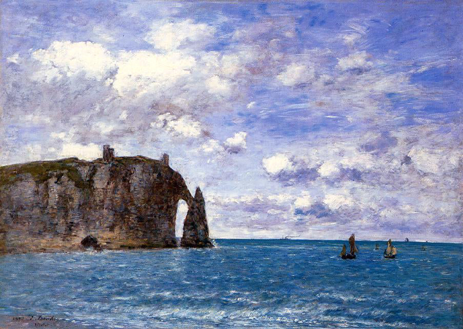 Eugene-Louis Boudin Etretat: La Falaise d'Aval - Canvas Print