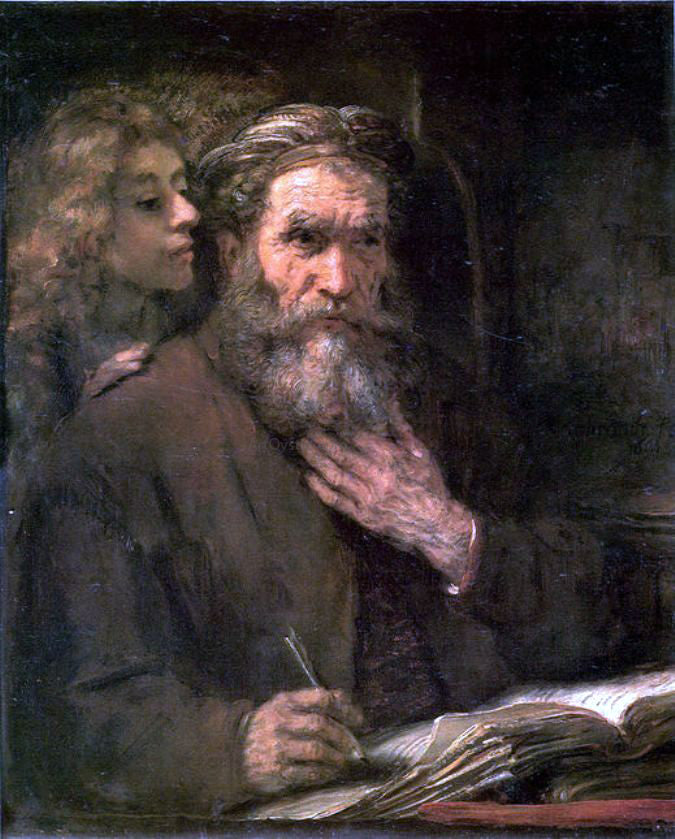 Rembrandt Van Rijn Evangelist Matthew - Canvas Print