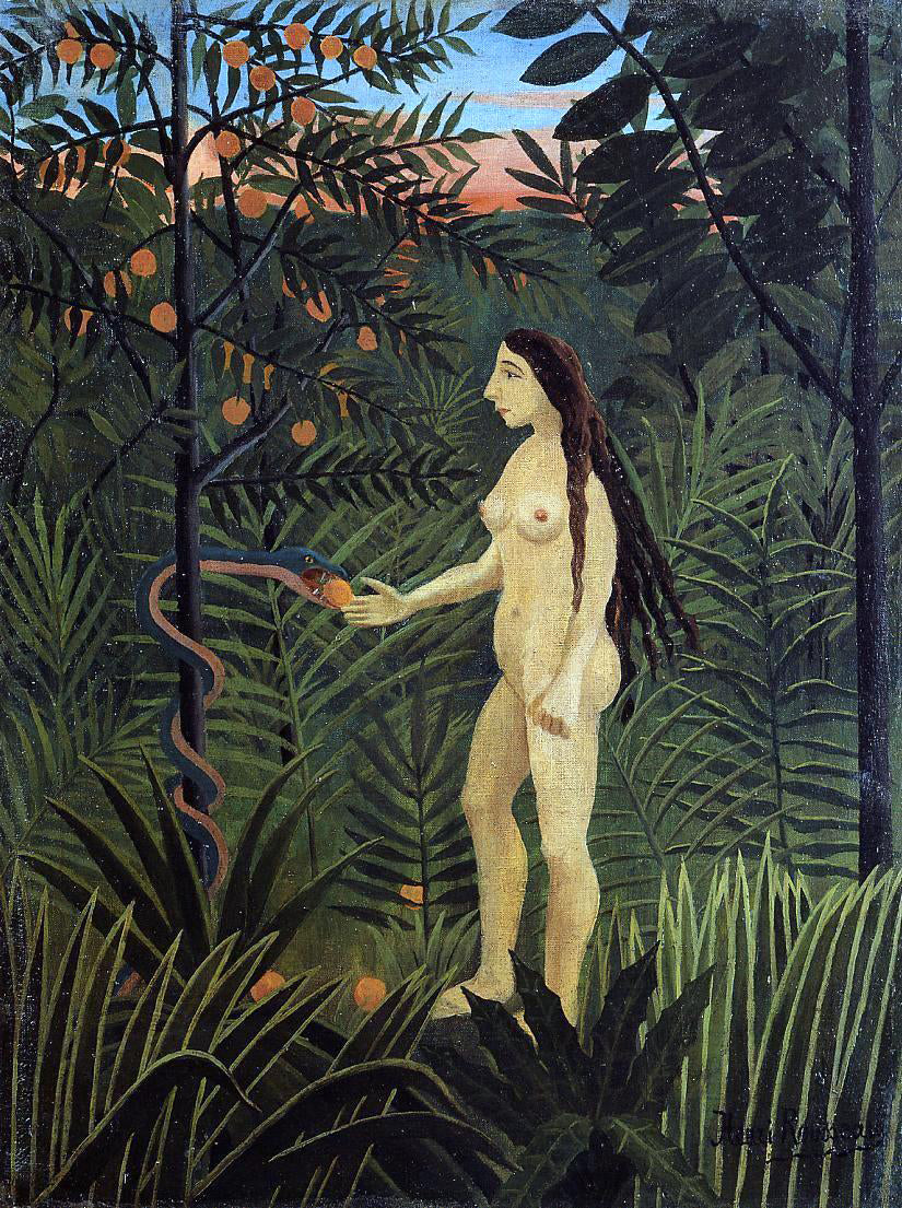 Henri Rousseau Eve and the Serpent - Canvas Print