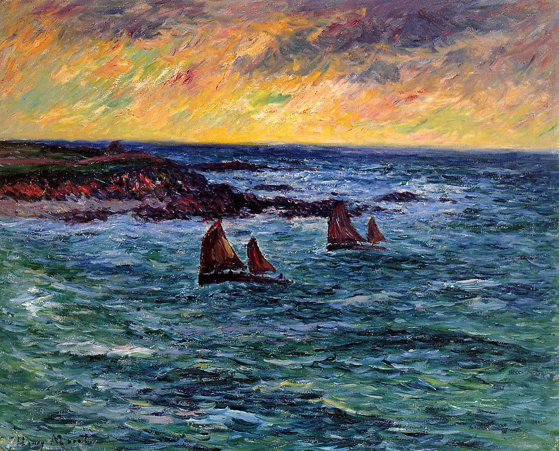 Henri Moret Evening, Audierne - Canvas Print