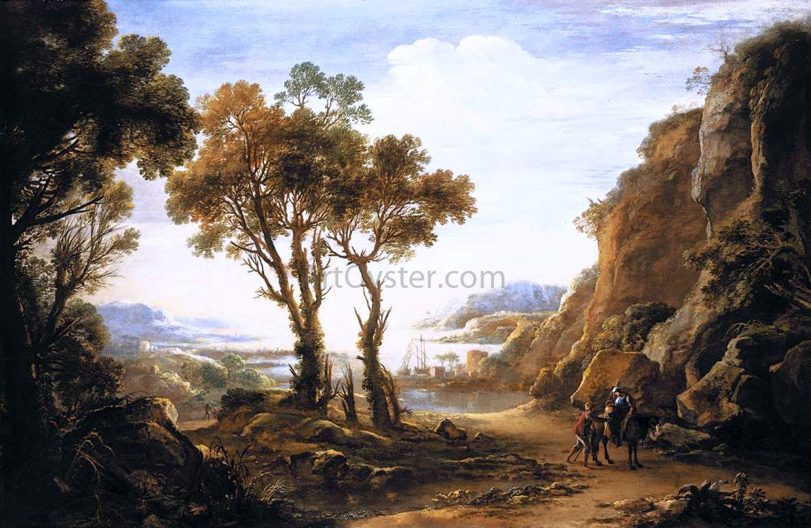 Salvator Rosa Evening Landscape - Canvas Print