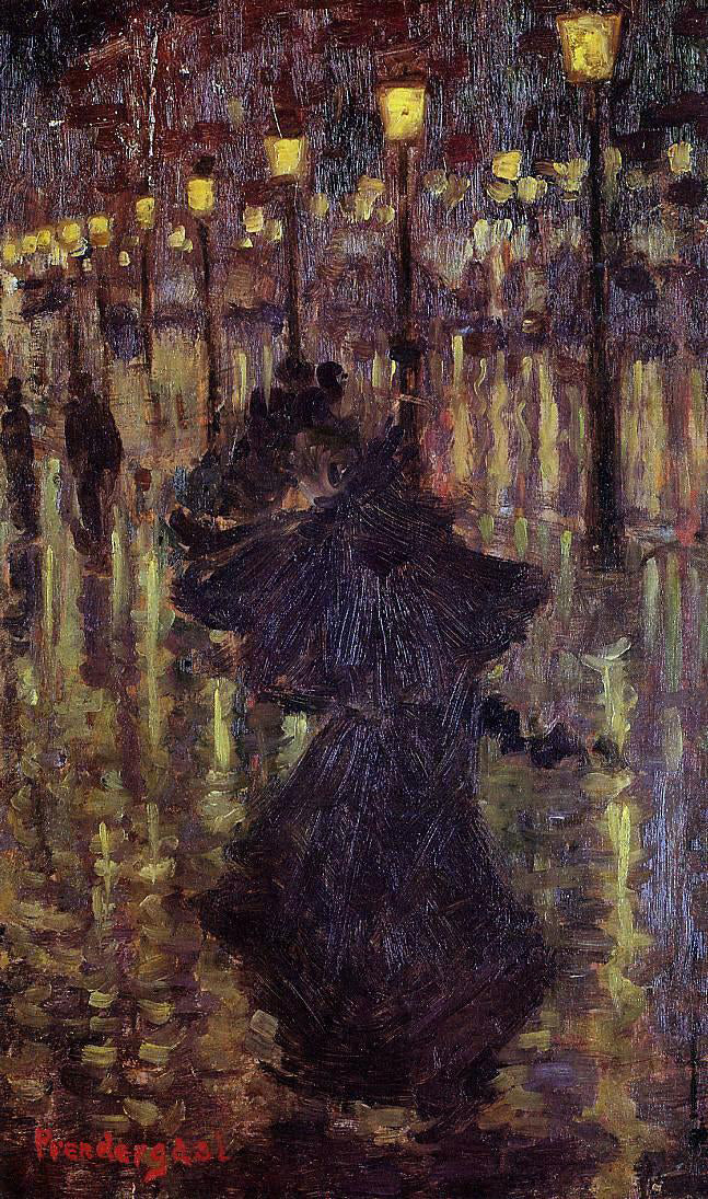 Maurice Prendergast Evening Shower, Paris - Canvas Print