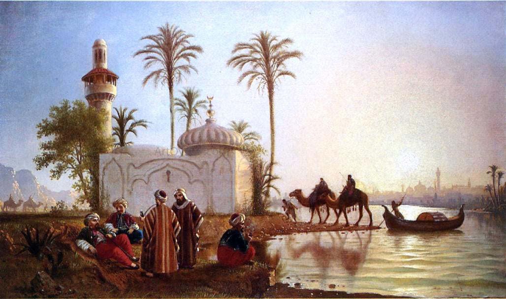 Fortunato Arriola Evening Smoke by the Mosque - Canvas Print