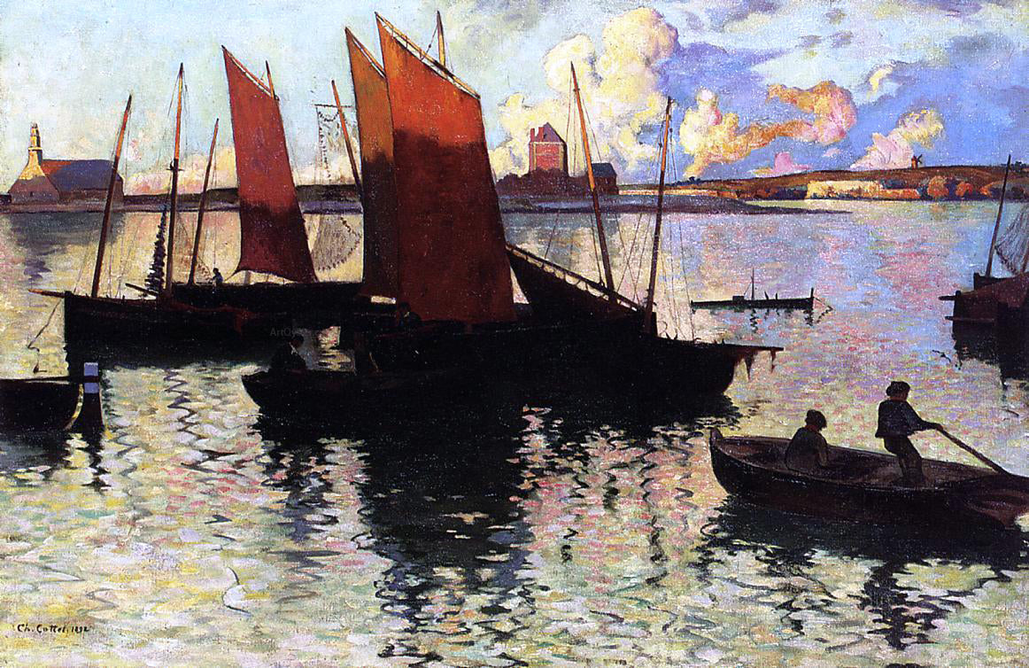 Charles Cottet Evening Sunlight - Canvas Print