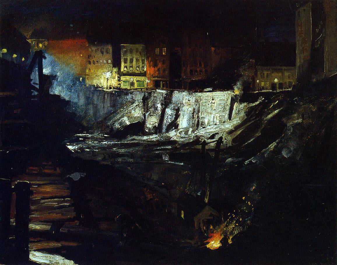 George Wesley Bellows Excavation at Night - Canvas Print