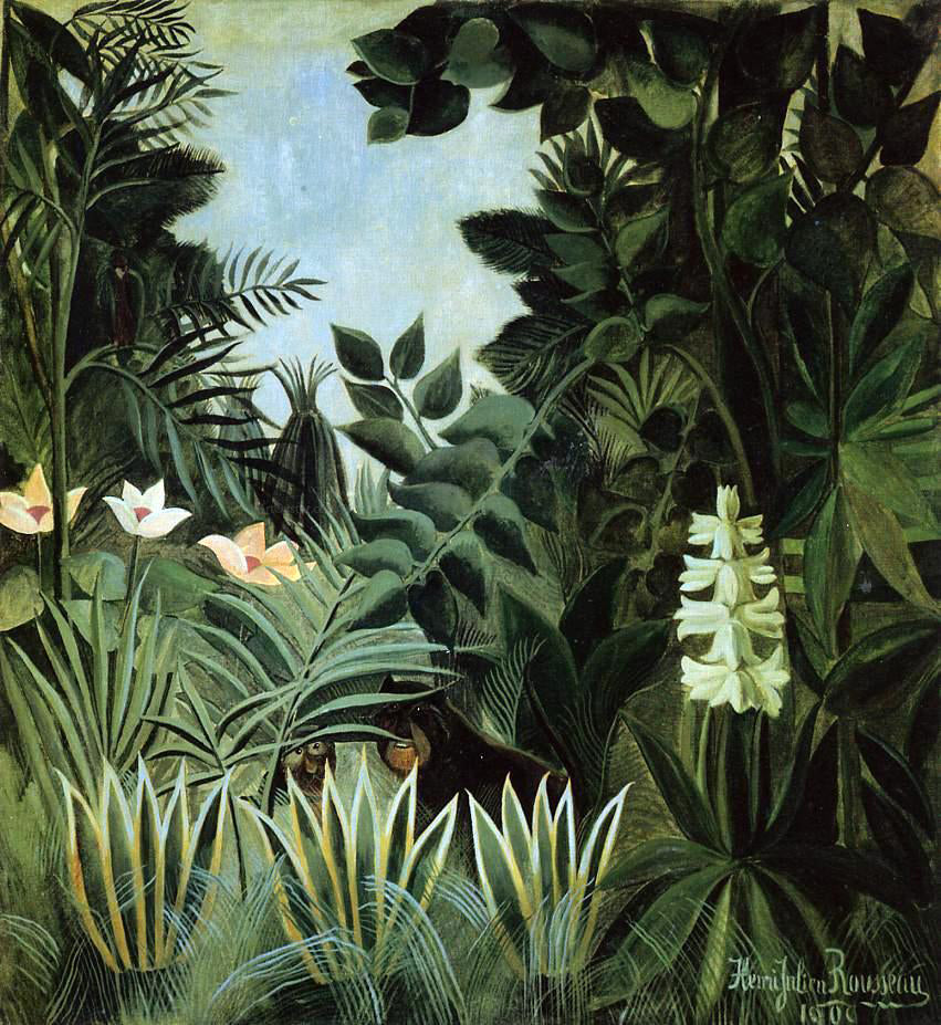 Henri Rousseau Exotic Landscape - Canvas Print