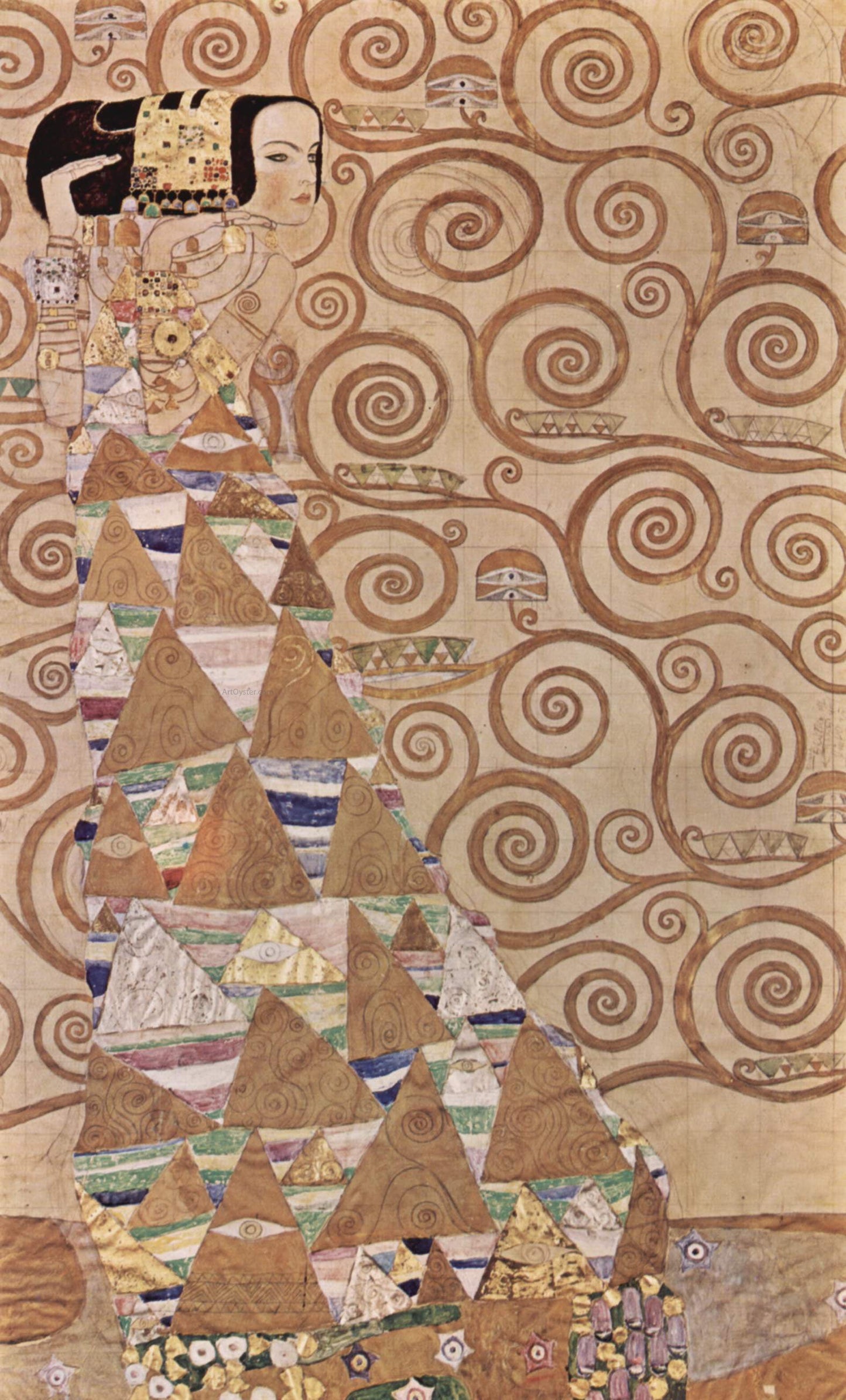 Gustav Klimt Expectation - Canvas Print