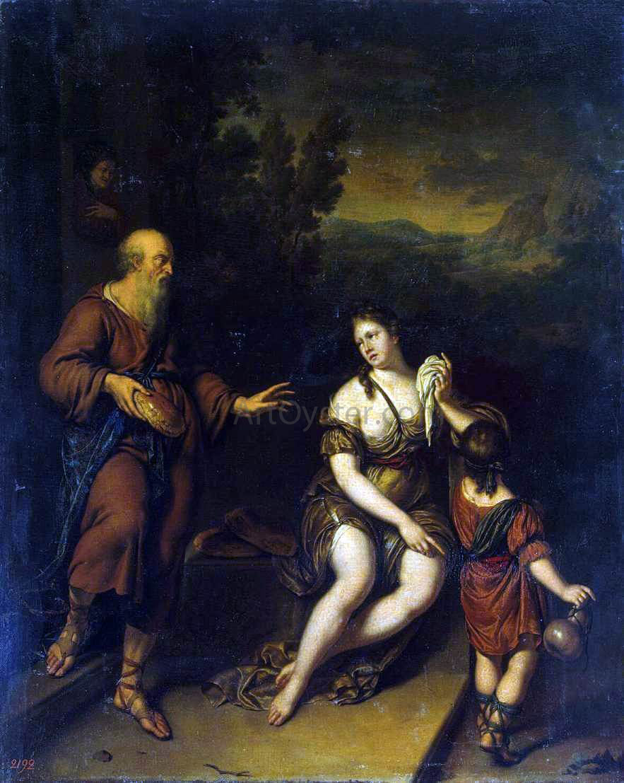 Willem Van Mieris Expulsion of Hagar - Canvas Print