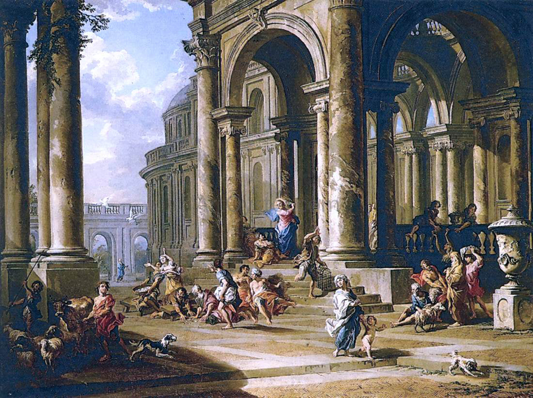 Giovanni Paolo Pannini Expulsion of the Moneychangers from the Temple - Canvas Print
