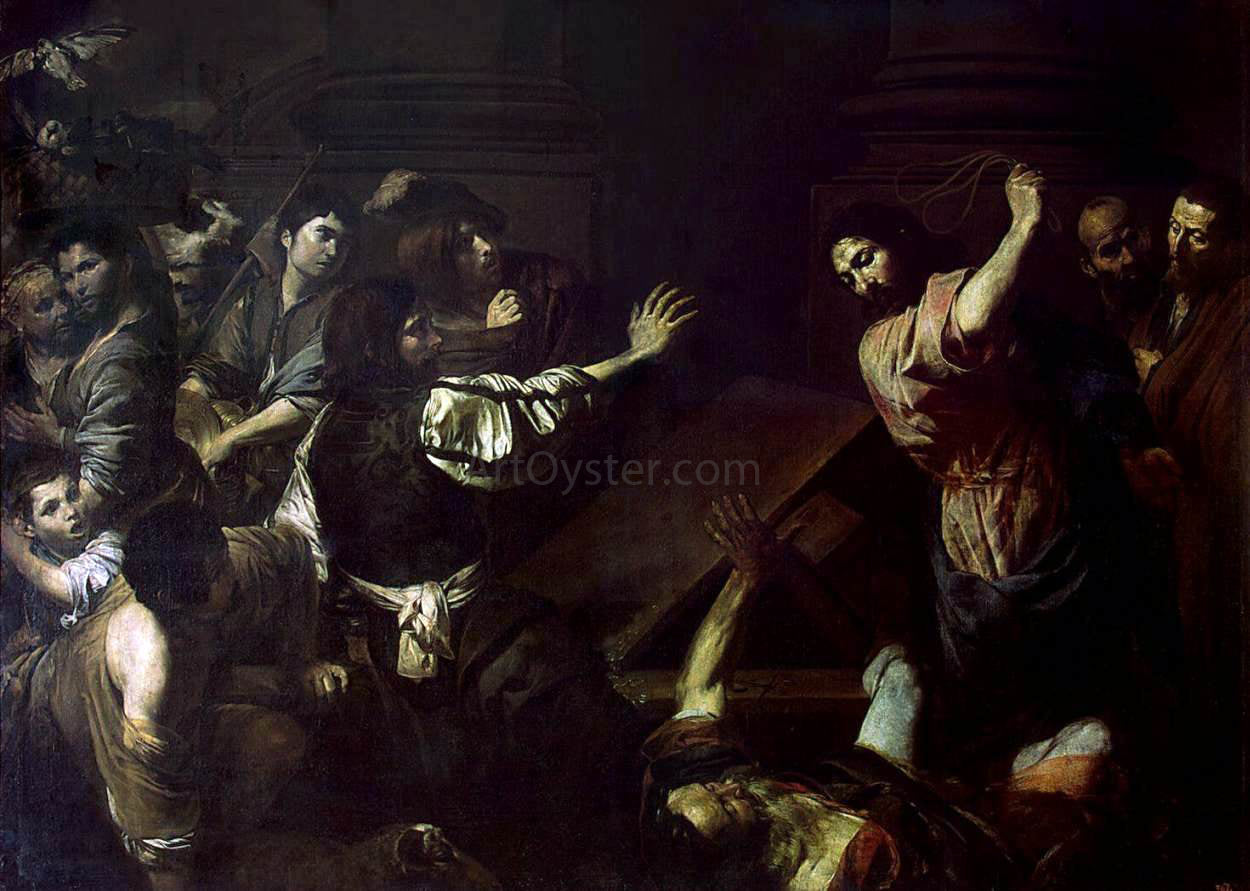 Valentin De boulogne Expulsion of the Money-Changers from the Temple - Canvas Print