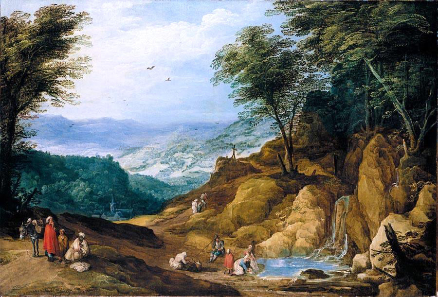 Joos De Momper Extensive Mountainous Landscape - Canvas Print