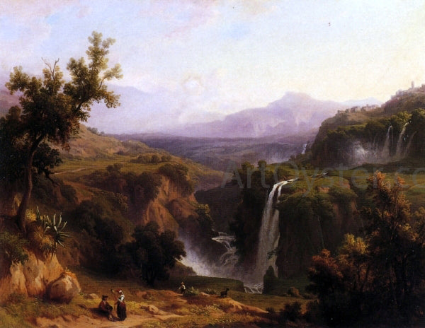 Franz Knebel Extensive View of the Cascades and Tivoly - Canvas Print