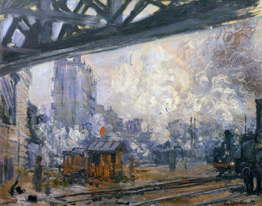 Claude Oscar Monet Exterior View of the Saint-Lazare Station - Canvas Print