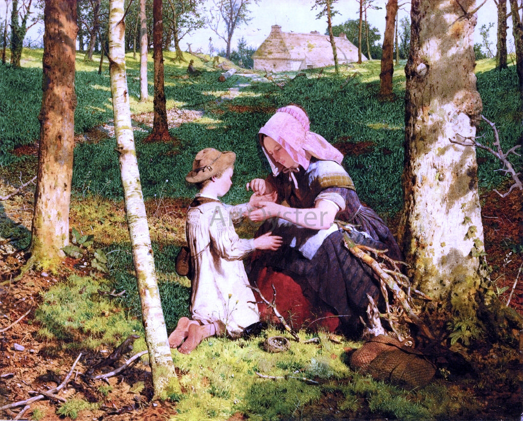 John Ritchie Extracting a Thorn - Canvas Print