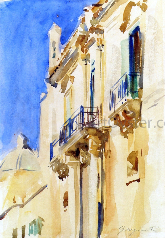 John Singer Sargent Facade of a Palazzo, Girgente, Sicily - Canvas Print
