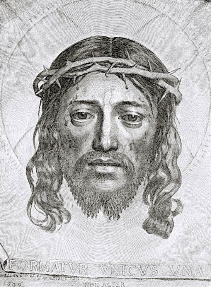 Claude Mellan Face of Christ - Canvas Print