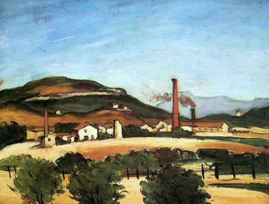 Paul Cezanne Factories Near Mont de Cengle - Canvas Print