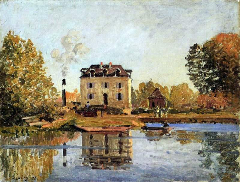 Alfred Sisley Factory in the Flood, Bougival - Canvas Print