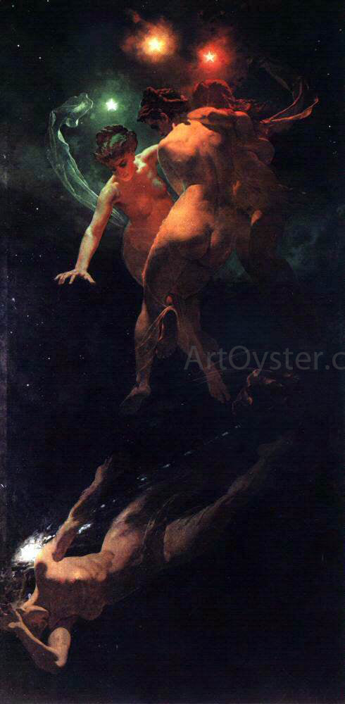 Mihaly Zichy Falling Stars - Canvas Print