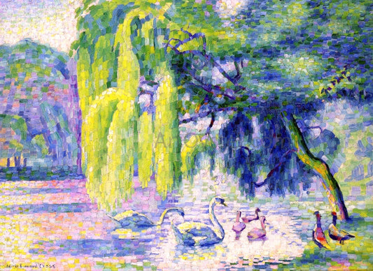 Henri Edmond Cross The Family of Swans - Canvas Print