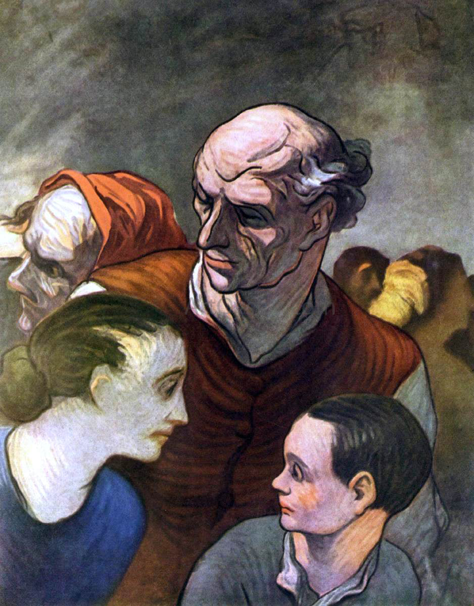Honore Daumier Family on the Barricades in 1848 - Canvas Print