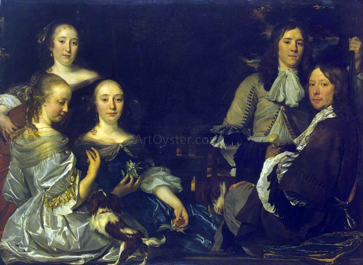 Abraham Van den Tempel Family Portrait - Canvas Print