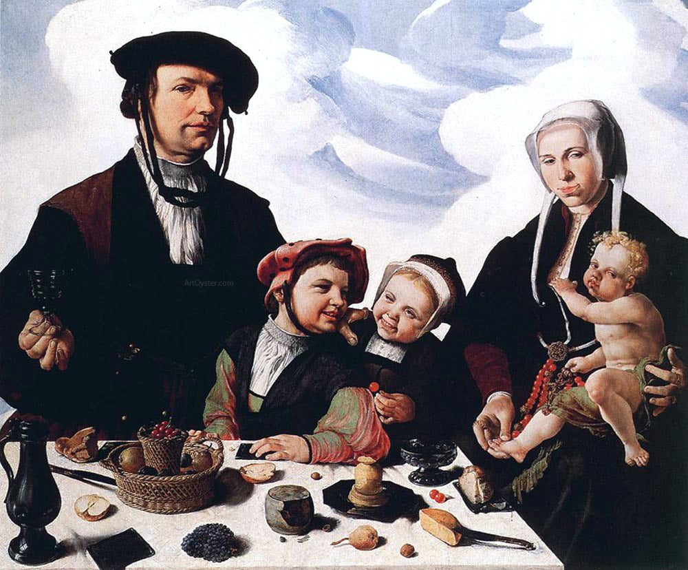 Maerten Van Heemskerck Family Portrait - Canvas Print