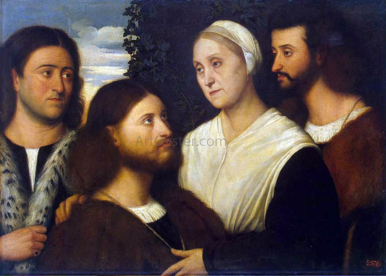Bernardino Licinio Family Portrait - Canvas Print