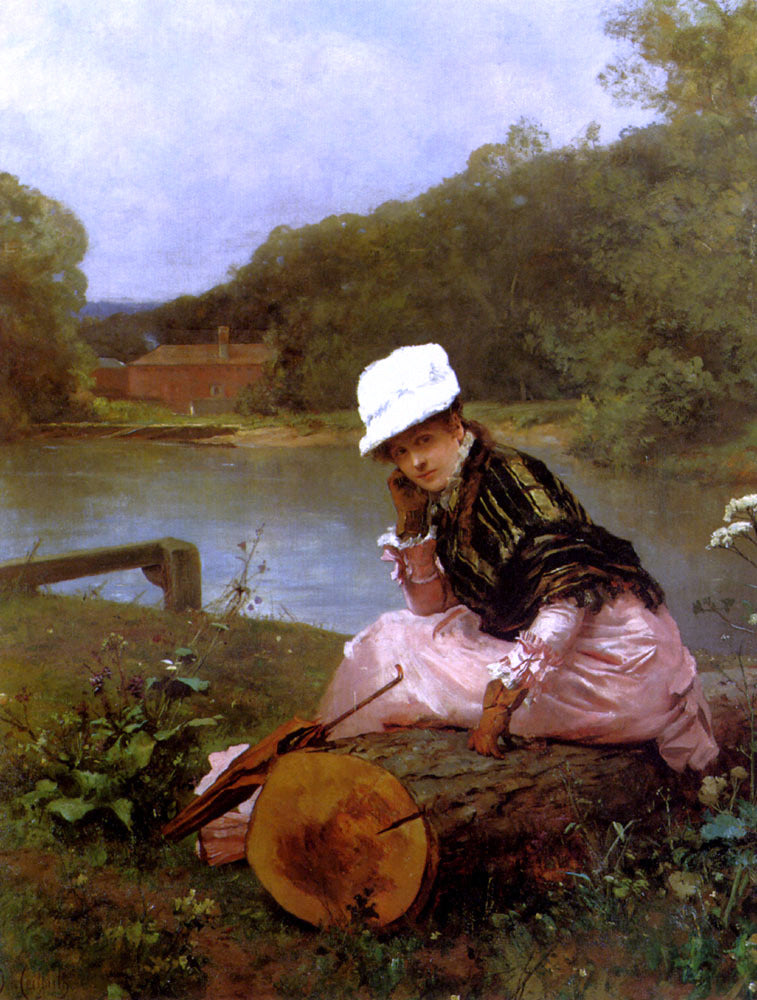 Ferdinand Heilbuth Faraway Thoughts - Canvas Print