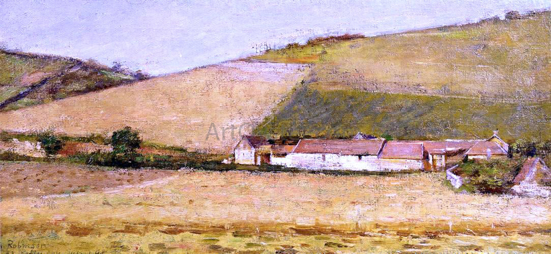 Theodore Robinson Farm Among Hills - Canvas Print